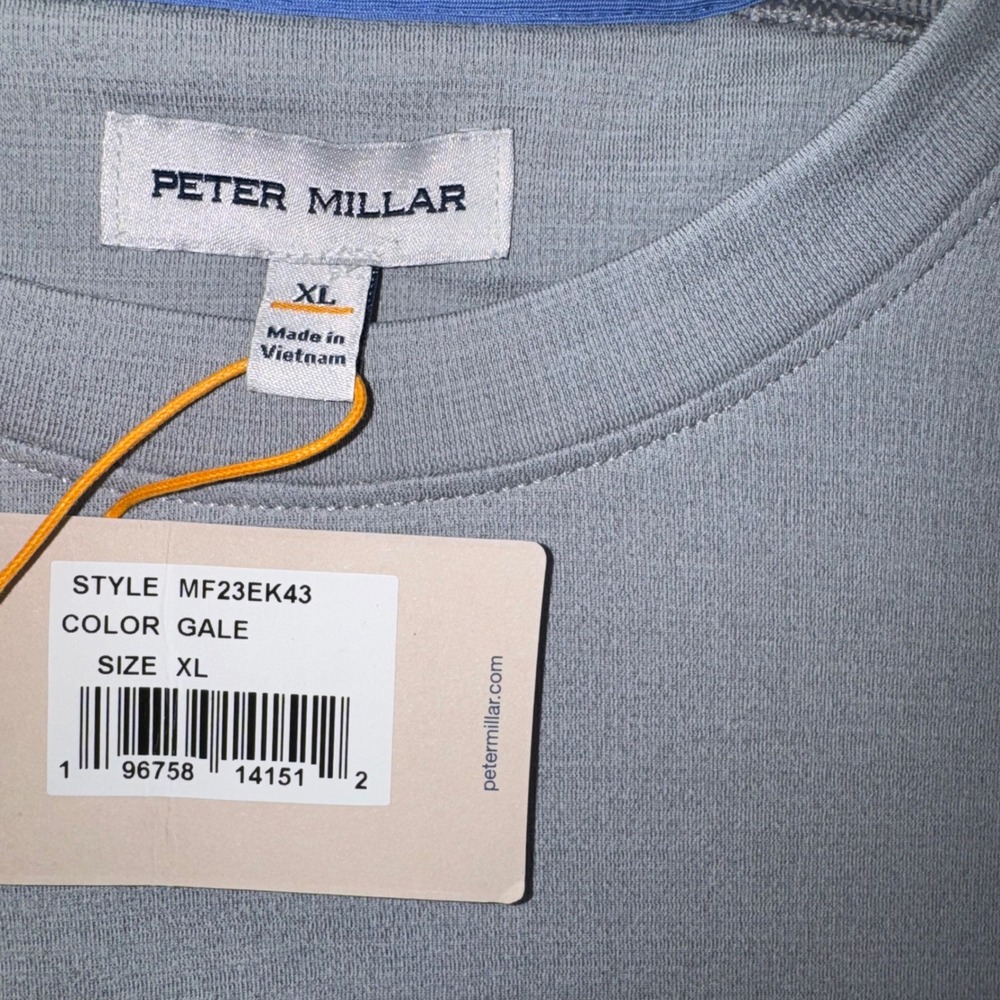 Peter Millar Cradle Performance Crewneck Mens Stretch Gale Gray XL NEW - Picture 4 of 9